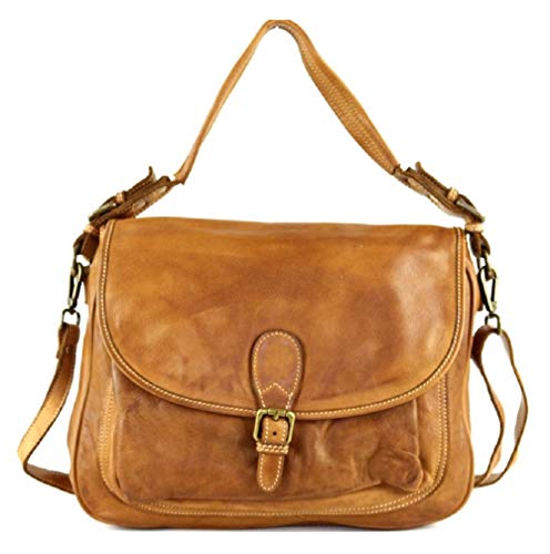 BZNA Bag Vera cognac italy Designer Leder Schulter Ledertasche Umhänge Tasche Handtasche Neu Shopper