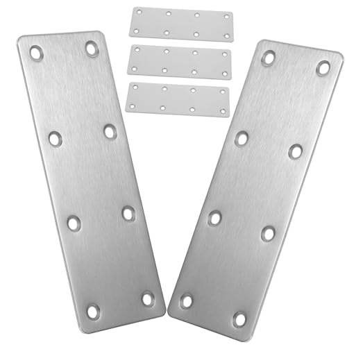 Cabilock 5個 修補板 属製ストレートコーナーブレース 耐錆ステンレス製 ネジ付き 家具 木材 棚 キャビネット補強用 簡単取付け設計