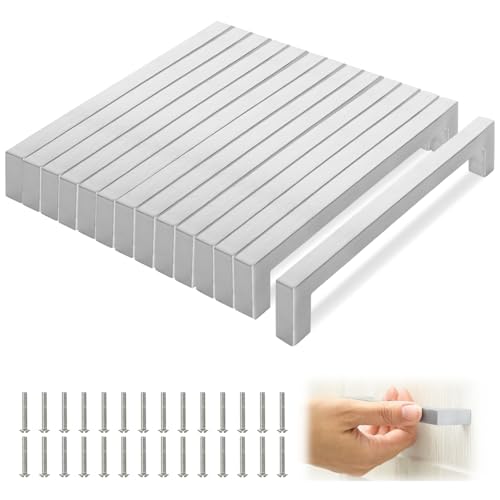 APACALI 14 Pack Kitchen Cupboard Handles, 160mm Kitchen Door Handles, Stainless Steel Kitchen Cabinet Handles, Silver Handles for Cupboards, Drawer, Cabinet, Furniture Decoration