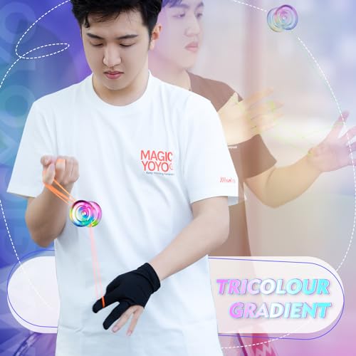 magicyoyo k2 responsive yoyo for kids 8-12 professional yo yo for beginners plastic dual function yo-yo with 12 yoyo strings yo-yos case bag  yoyos accessory kit blue pink yellow gradient