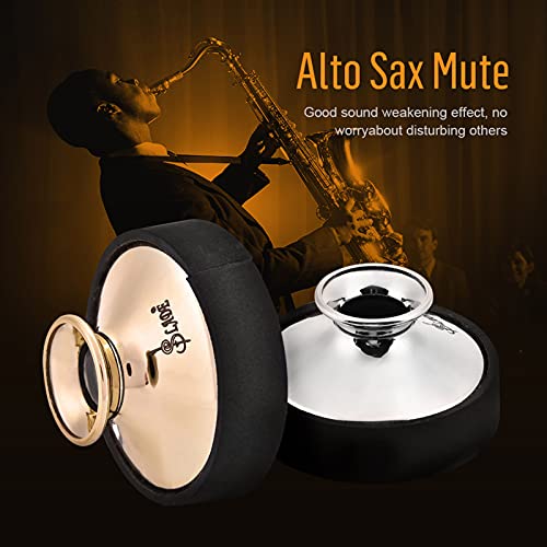 1 STÜCK Altsaxophon Stumm Altsaxophon Stumm Schalldämpfer Dämpfer Leichter Kunststoff ABS Üben Saxophon ohne Andere zu Stören(Gold)