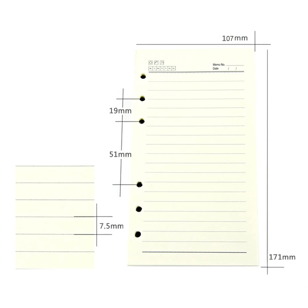 Carta Di Ricarica Per Raccoglitore B6 - 124 Fogli Rigati Per Diari, Agende E Taccuini Ad Anelli - Foto 8