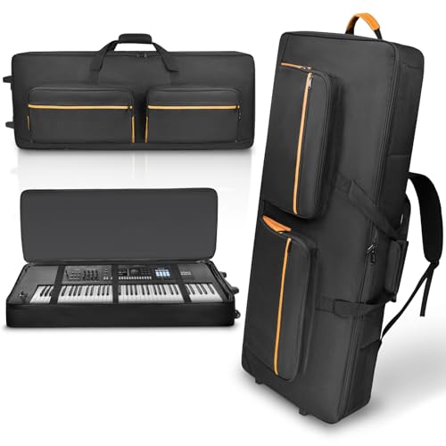 ORKELS 73/76 Key Keyboard Case with Wheels & Adjustable...