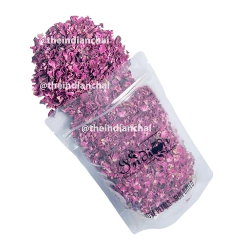 Image of The Indian Chai - Rose Petals Gulab Patti 250g, For Beautiful Hair & Skin, Food Grade Edible Fragrant Natural Healthy Best for Tea, Baking, Making Rose Water DIY