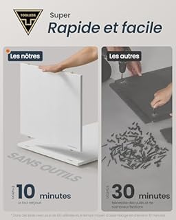 SONGMICS Home Meuble Litière Chat, Assemblage Ultra-Rapide sans Outils Toolless, Cache-litière pour Grands Chats, Porte à Ouverture par Pression, Table, Minimaliste, Moderne, Blanc Neige PCL013W01