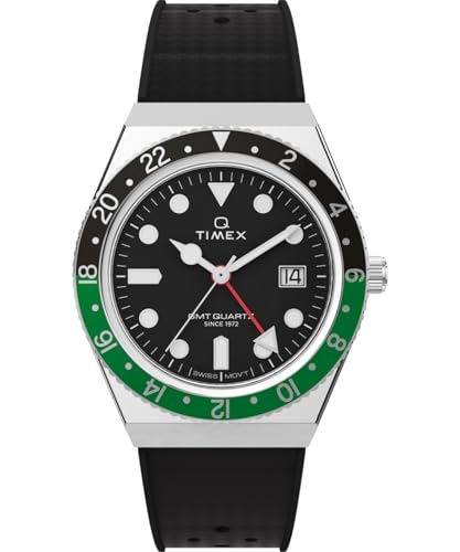 Miniatura 8 de Timex Men's Q GMT 38mm Synthetic Rubber Strap Watch