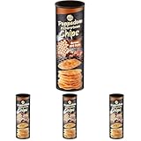 Bonasia Poppadums, chips de garbanzos, sabor barbacoa coreana - 70 gr (Paquete de 4)