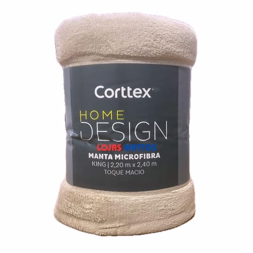 Cobertor Manta Casal King Home Design Corttex Original Antialérgico Lisa Macia Inverno Soft (Bege)