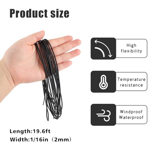 Image of Backer Rod 1 /16 Inch Rubber Caulk Saver,Foam Backer Rod for Gaps and Joints,Concrete Expansion Joint Filler,19.6 feet Length (1 /16 inch *19.6 feet)