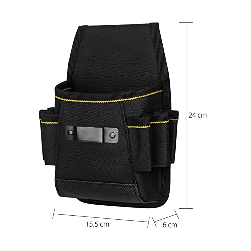Aizami Electrician Tool Pouch With 7 Pockets And Tape Measure Clip Drill Holster Technician Tool Pouch For Tools Flashlight Keys, Durable Maintenance Utility Pouch For Men #TOP6