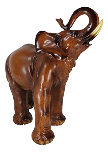 Estatua Buda Elefante Fengshui 14.25 in Madera Falsa miniatura 4