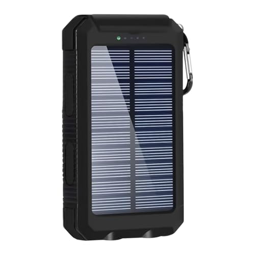 Caricatore portatile solare, robusto caricabatterie per cellulari, dispositivo di ricarica rapida wireless da 20000 mAh con torcia, guscio con porte USB, pannello solare per esterni Power Bank