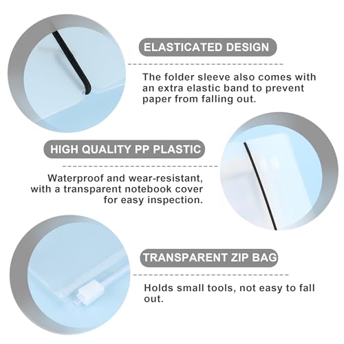 6 Löcher A5 Ringbuchordner Transparentes Nachfüllbare Notizbuchhülle mit A5 Binder Taschen Budget Planner Ordner für Loseblatt Schule Büro Haushalt