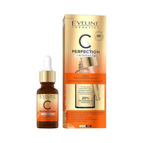 Eveline Cosmetics C-Perfection - Suero antiedad con 20% de vitamina C y ácido ferúlico | Suaviza las arrugas, tez uniforme, hidratación intensa