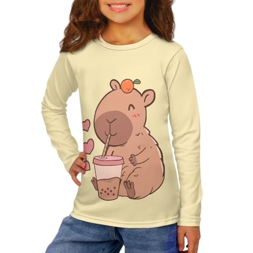Image of Girls Basic Tee Shirts Outdoor Long Sleeve Shirt Winter Clothes Size 3-16 Top Fall Clothes Gift for Holiday