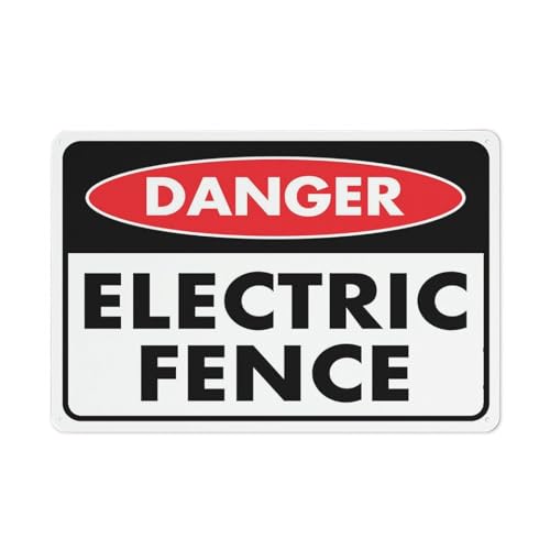 Danger Electric Fence Sign 8 X 12 Inches Rust Free Aluminum - Uv Protected,Weatherproof And Fade Resistant