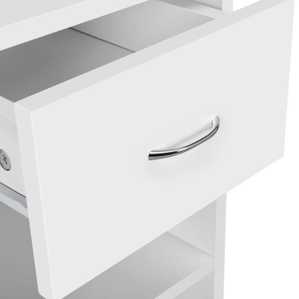 Yaheetech Scrivania per Computer Tavolo Porta PC Moderna con Cassetto con Mensola Ripiano 112 x 50 x 82 cm Postazioni di Lavoro da Ufficio Studio