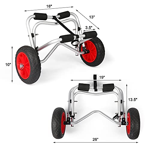 Dc Diclasse Kayak Carts Dolly, Universal Canoes Carrier Trolley With Solid Tires,Trailer Tote Trolley Transport Sup Cart With Ratchet Straps For Jon Boat Paddle Board Float Mats Outdoor Travel #TOP6