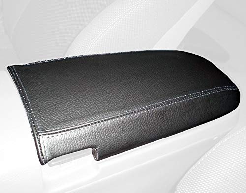 RedlineGoods armrest Cover Compatible with Toyota Celica 2000-06. Tailor Made - not Universal. Genuine top-Grade Italian Black Leather with Blue Thread