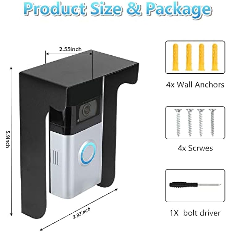 Doorbell Rain Cover and Transparent Plastic Doorbell Rain Cover Compatible with Blink Google Nest Arlo Eufy Kasa Video Doorbells