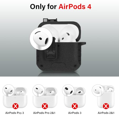Image of HITZEE for AirPods 4 Case, Compatible with AirPods 4(2024) Generation Case, Magnetic Automatic Lock with Phone Stand, Compatible with MagSafe Cover, Gray