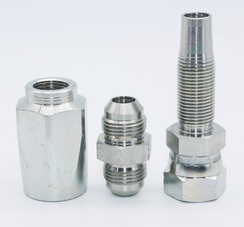Image of 3 PCS Hydraulic Reusable Hose Fitting Hose Repair Kit JIC #04, 1 /4'' /#6, 3 /8'' /#08, 1 /2''