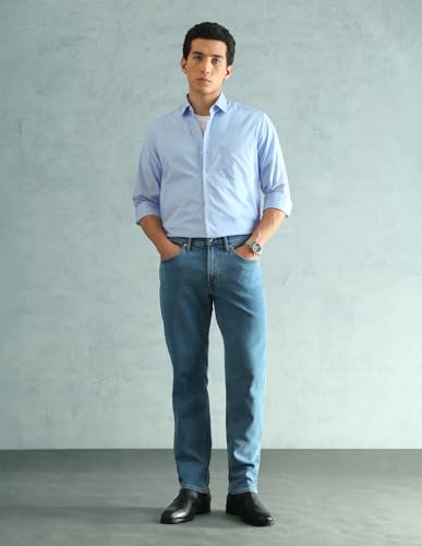Image of Arrow Slim Fit Mens Formal Shirt - 100% Cotton, Breathable & Comfortable, Full Sleeves Shirts for Men