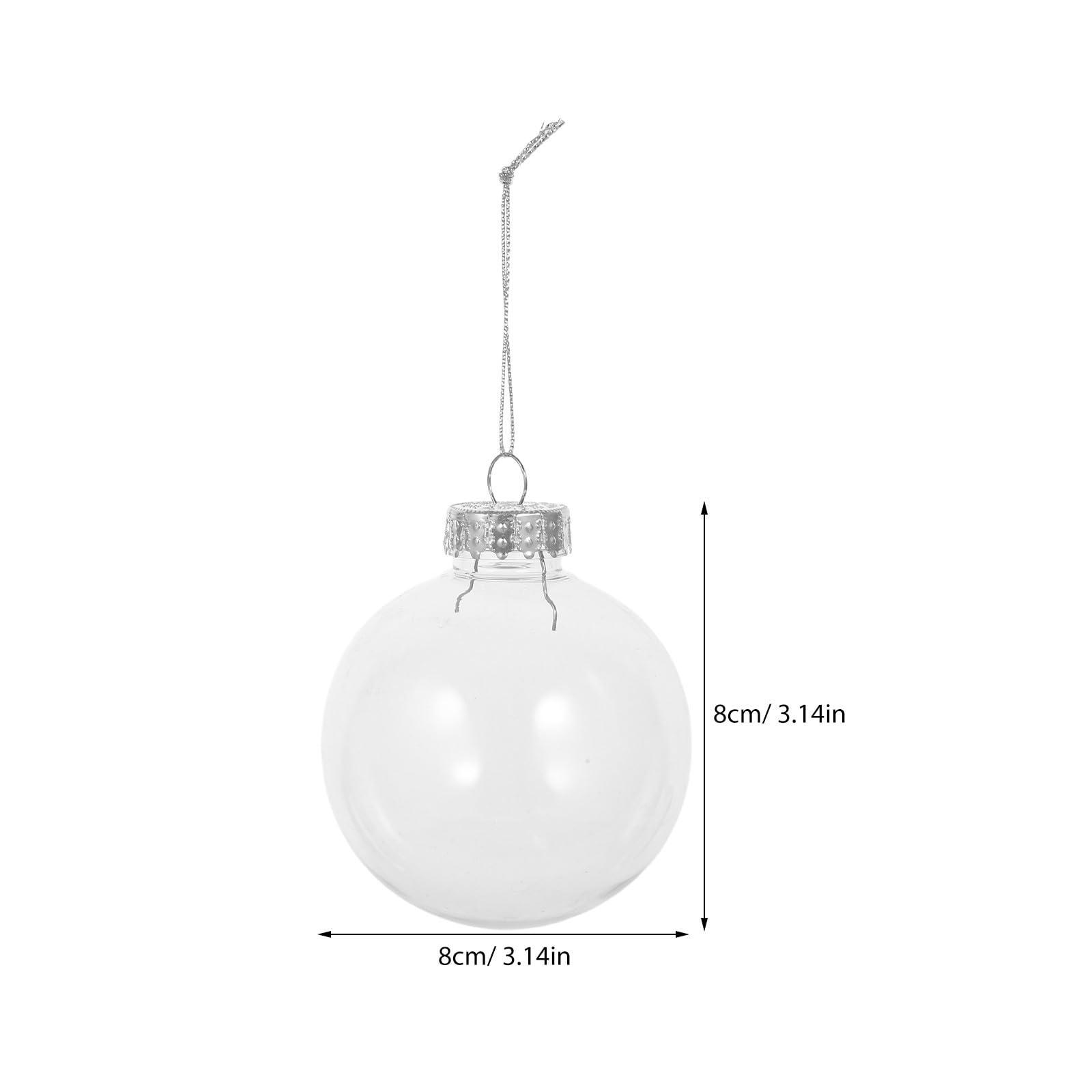BESPORTBLE 10 Unidades Bolas Transparentes para Árbol de Navidad de Plástico, Decoración Creativa y Simple para Festival y Ambiente Festivo DIY