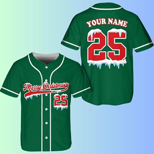 Camiseta personalizada de béisbol de Navidad - Jersey personalizado de grupo familiar de Navidad a juego, festivo para amantes del béisbol A2 blanco miniatura 5
