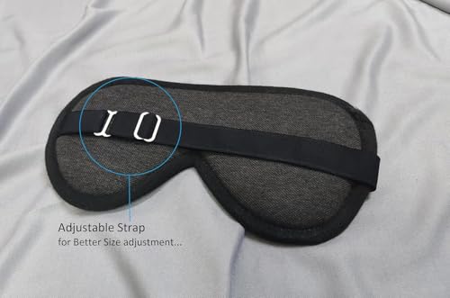Image of LitBear Eye Mask for Sleeping with Adjustable Strap Super Soft Sleeping Mask Blind Fold for Comfortable Sleep Travelling Sleep Mask Pad for Girls Sleeping Eye Mask Blind Folds for Sleeping - Black (Multi)