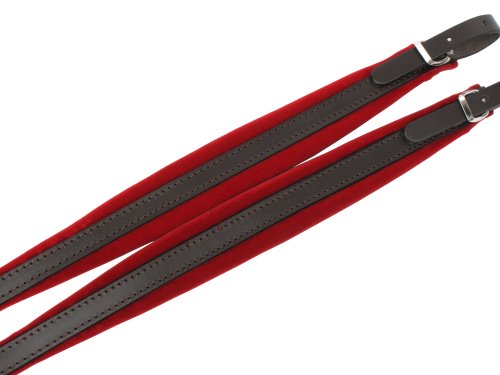 Alpenklang Harmonikariemen Standard für Akkordeon 48 Bass rot/braun (Längenverstellbar 75-85cm, Riemenbreite 3,5cm, Polsterung)