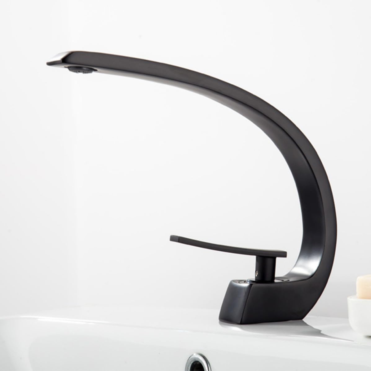 Rubinetto Lavabo Singolo in Rame Nero, Miscelatore Foro Unico