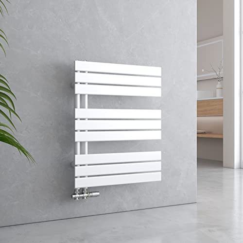 EMKE Badheizkörper Handtuchhalter 762x600 mm, Handtuchheizkörper Seitenanschlusss Flach Handtuchwärmer Handtuchtrockner Heizkörper Bad Handtuchheizung Weiß 479W