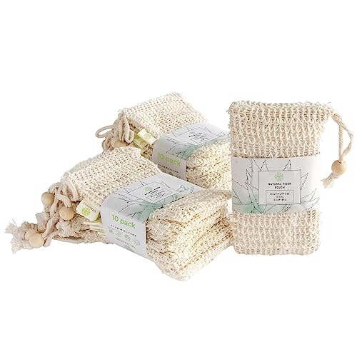 Vital Green Sisal Soap Bag – Multi Purpose Exfoliating Natural Fiber Soap Pouch – Brings Life, Luminosity and Softness to your Skin - Peeling and Massage for your Skin (20 Units)