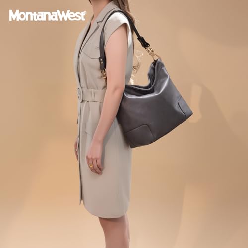 Montana West Hobo Bags for Women Purses and Handbags Ladies Bucket Shoulder Bags,MWC-128BGY by Montana West - Image 2