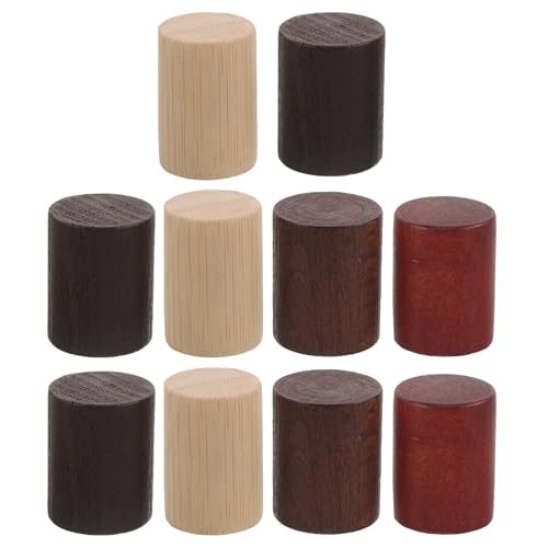 RUNROTOO 10 tapas de repuesto para frascos de perfume - Tapones de bambú y madera para fragancias - Tapones para frascos de perfume en spray, ideales para la elaboración de caseros. Accesorios para