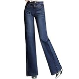 [Teddy] デニムパンツ レディース ストレッチ ワイドパンツ 春秋冬 ハイウエスト ジーンズ カットオフ 10分丈 ストレッチ ベルト付き p121 (インディゴ, M(27サイズ))