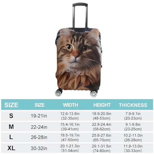 Luggage Cover Elastic Washable Suitcase Cover Dust-Proof Cat Hanging Christmas Lights Travel Luggage Cover Fashion Suitcase Protector Thickened Baggage Cover Fit 18-32 Inch Luggage S, white2