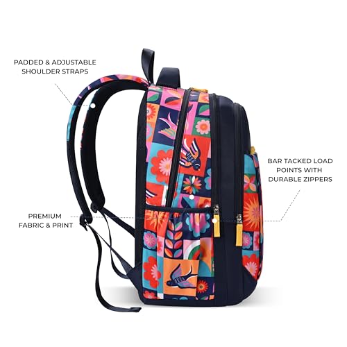 Image of Gear Florentine 19 inch /24L Large Water Resistant School Bag /Casual Backpack /Daypack /Laptop Bag for Boys /Girls (Blue - Pink)