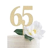 Gold Glitter 65 Cake Topper, 65th Anniversary, sixty fifth Birthday, sixty five