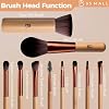 Set de Brochas de Viaje BS-MALL 10 Piezas Profesional de Bambú - Amigable, para Sombra, Corrector y Base Líquida - Ligero y Multiusos de Uso Diario con Bolsa, Fibra Sintética 4