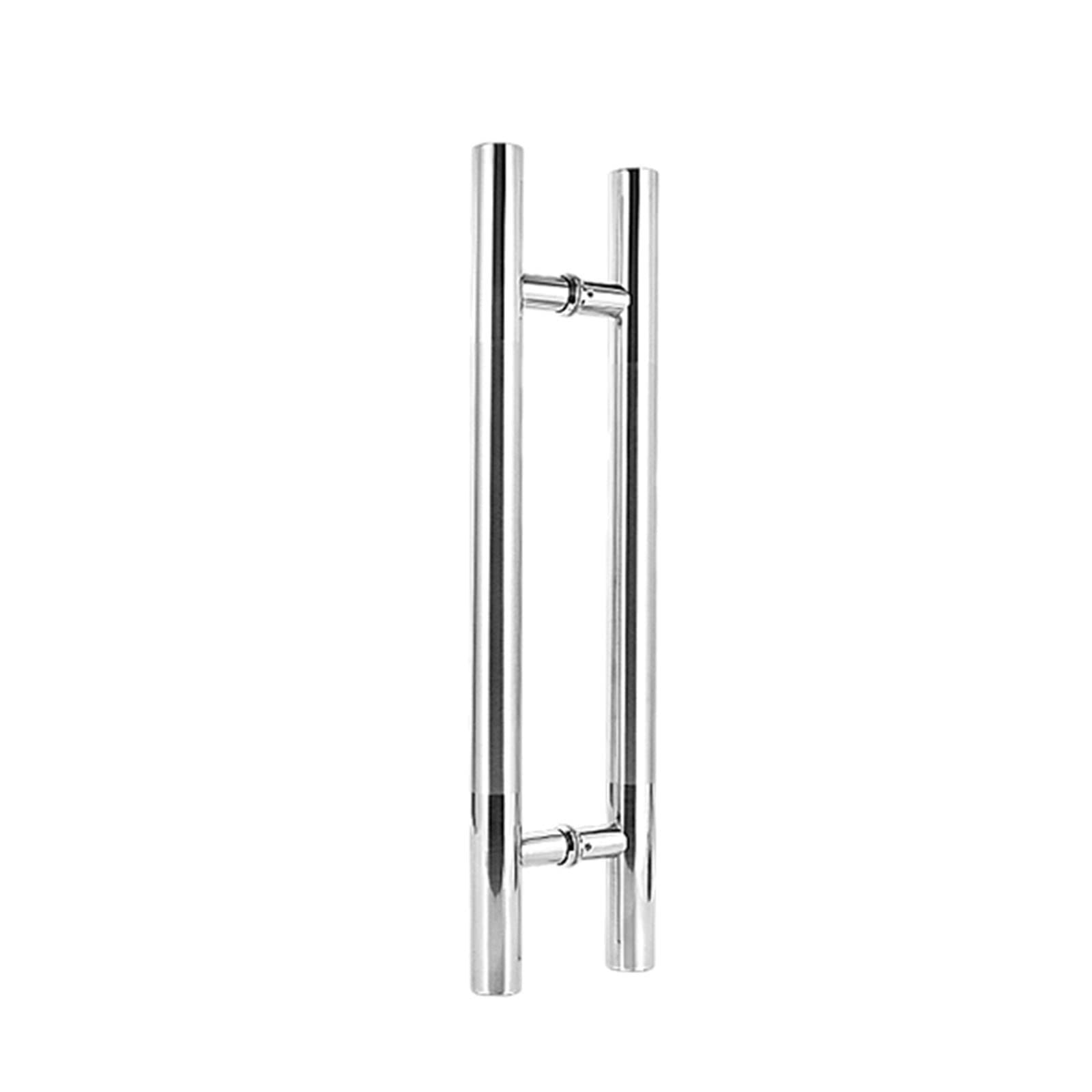Poignée de porte ronde en forme de H en acier poli noir et or