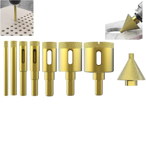 Kit de 8 brocas diamantadas y avellanadoras HUHAO miniatura 1