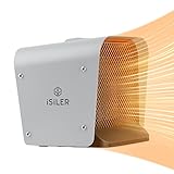 ISILER Space Heater, 1500W Portable Indoor Heater, Ceramic Space Heater Adjustable Thermostat Tip-Over Overheat Protection, Hot Cool Fan Electric Heater for Home Office Garage with ETL Certified