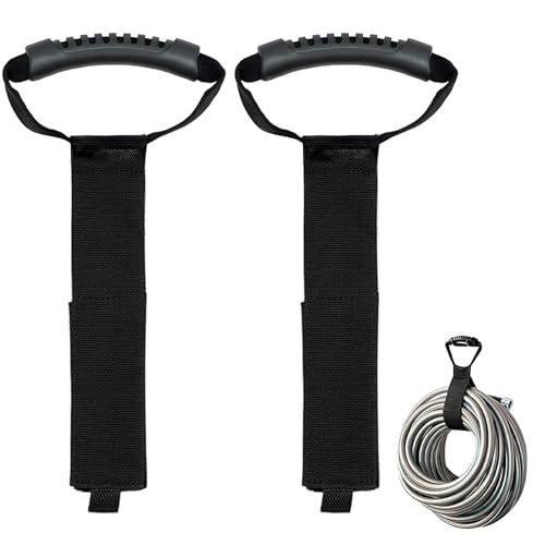 Lot de 2 Sangle de Rangement, Organisateur de Rallonges et de Tuyaux Avec Poignées, pour Ranger des Câbles Rallonge, des Tuyaux des Fils, des Cordespour Organizer la Maison, le Garage