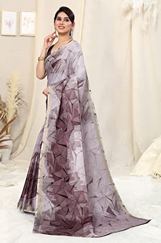 Image of MIRCHI FASHION Saree for Woman Cotton Blend Geometric Printed | Polished Professional Office Wear and Regular Daily Sari with Blouse Piece