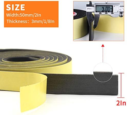 Cinta aislante adhesiva de espuma negra 33 ft x 1/8" x 2" miniatura 2