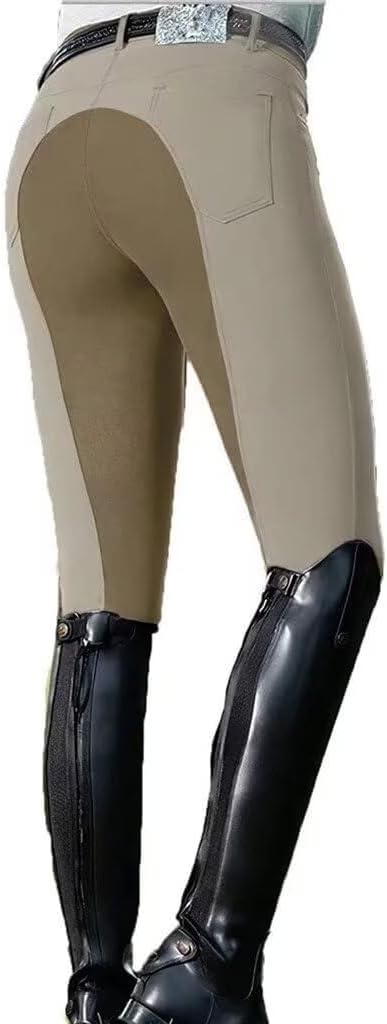 Womens Horse Riding Pants Equestrian Breeches Workout Tummy Control Tights with Pockets Causal Sports Legging