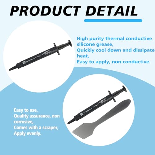 Pasta Térmica TF8 de Alto Rendimiento 13,8 W/MK, Compuesta por Micropartículas de Carbono, No Conductora,para CPU y GPU, Compatible con Todos los Sistemas de Enfriamiento, 2g con Aplicador Incluido - imagen 3
