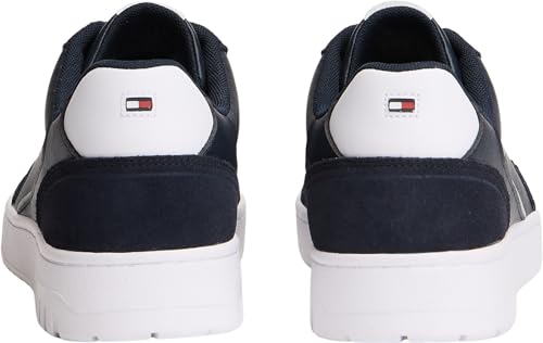 Tommy Hilfiger Herren Th Basket Core Leather Suede Mix FM0FM05881 Low-Top, Blau, Größe 40 – Ansicht 3
